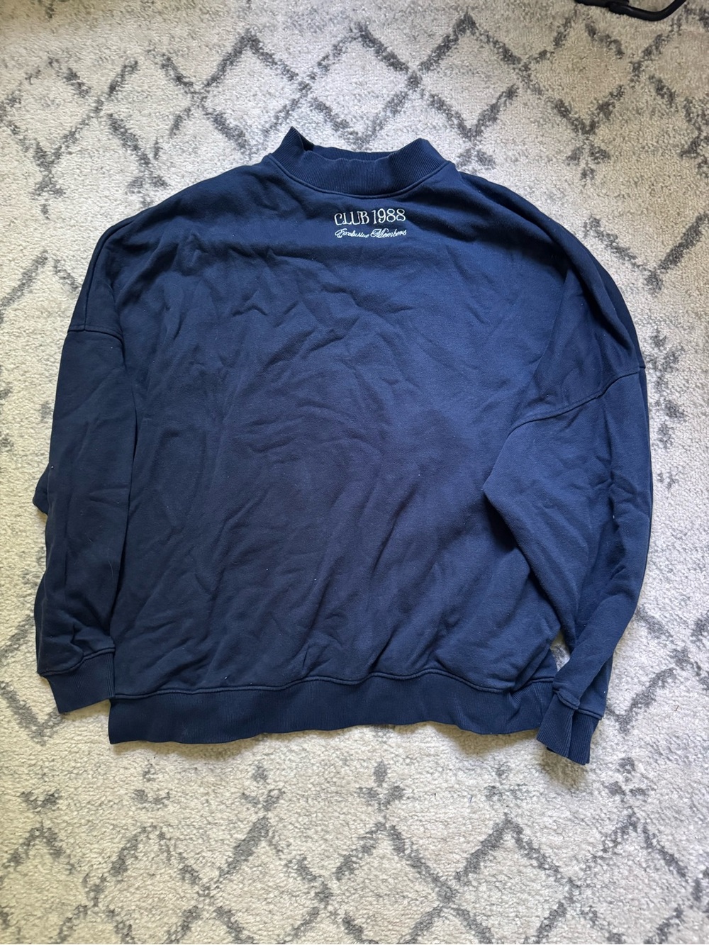 Navy Pullover Mockneck